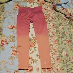2/$25 Gymshark Kids Gradient Leggings - Pink and Orange